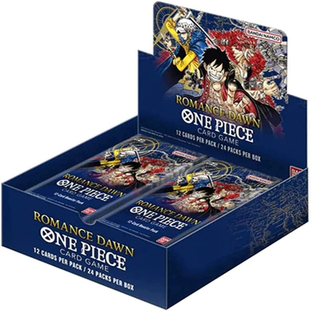 One Piece TCG Romance Dawn OP-01 booster box with 24 packs representing the complete booster box collection
