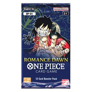 One Piece TCG Romance Dawn OP-01 booster pack representing the complete booster collection