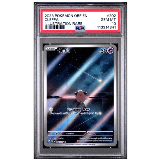 PSA 10 Cleffa Illustration Rare card from Pokémon Obsidian Flames 2023 set