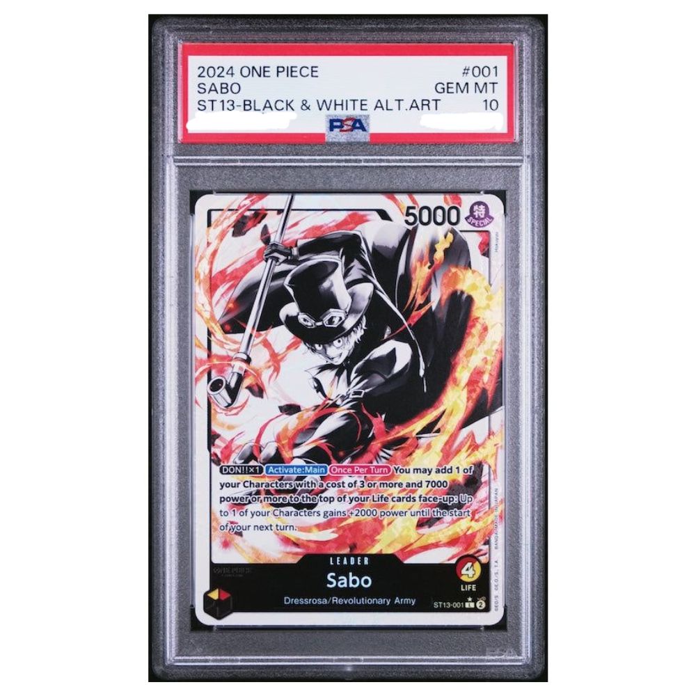 Official One Piece TCG Graded Card from Ultra Deck The Three Brothers ST13 Black & White Alternate Art Sabo – Collectible Trading Card Game Card