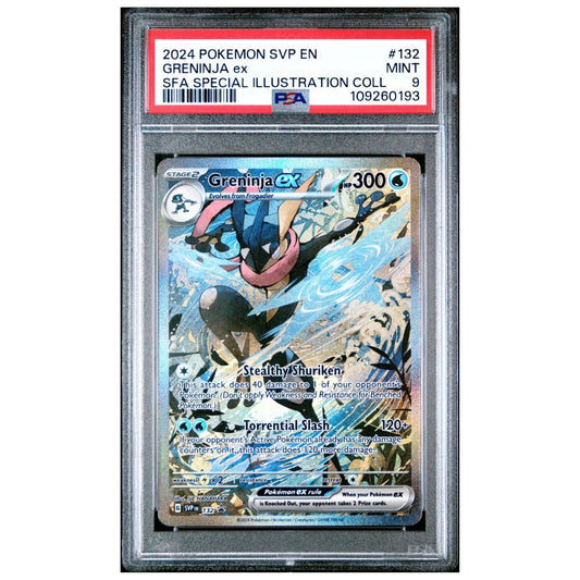 PSA 9 graded Greninja EX Black Star Promo #132 from 2024's Shrouded Fable Special Illustration Collection