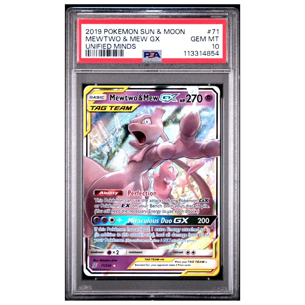 Mewtwo & Mew GX – Unified Minds 2019 – PSA 10 – Cardtreasure.ch