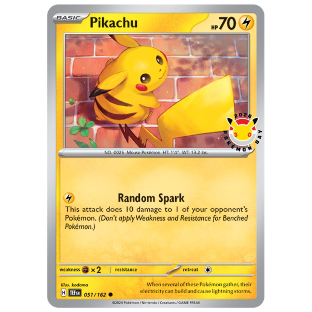 Pikachu Pokemon Day Promo Single Card Pokemon 30th Anniversary
