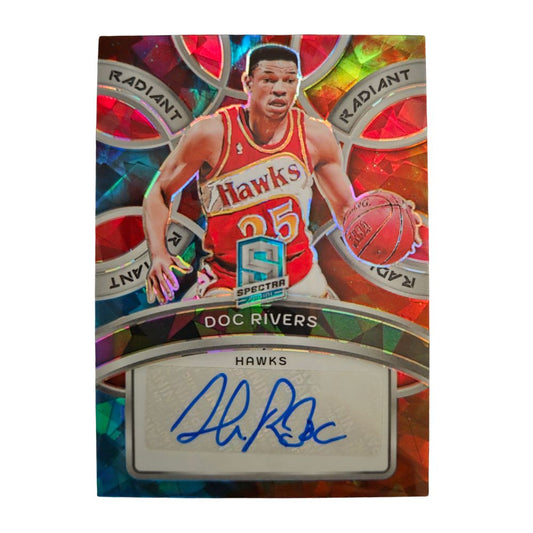 Front of official Panini Spectra NBA 2023‑24 Radiant Signatures Autograph Doc Rivers #RS‑DOC numbered 05⁄49 – collectible basketball card
