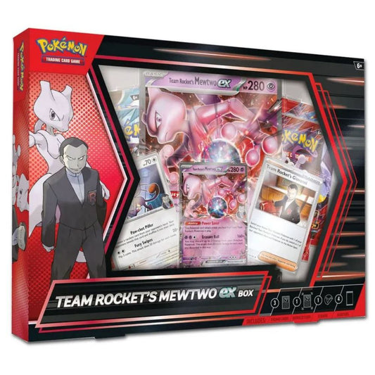 Pokémon TCG Team Rocket’s Mewtwo ex Box 2025 with exclusive promo cards and collectibles