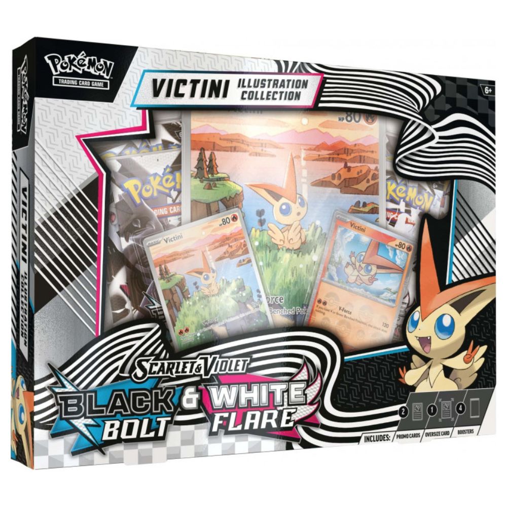 Unova Victini Illustration Collection with full‑art, parallel, oversized promo Victini cards and 4 booster packs