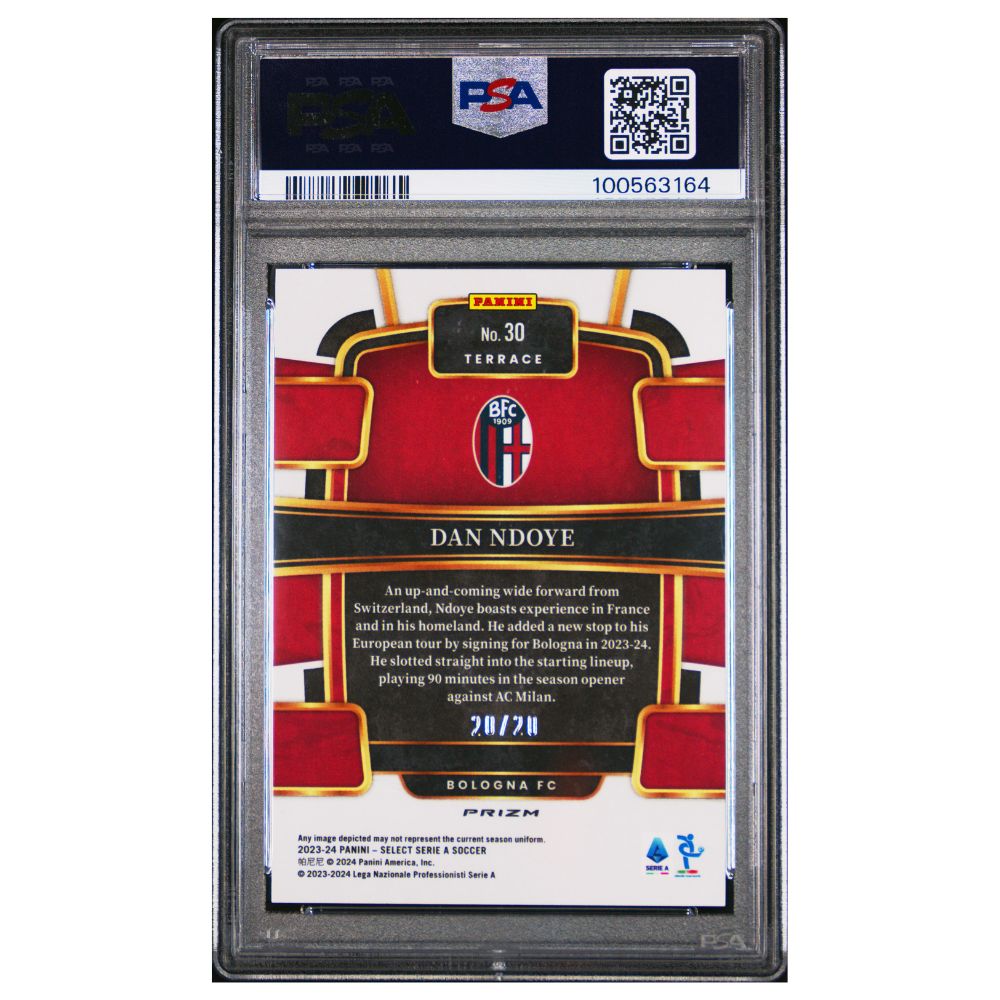 Dan Ndoye Zebra Rookie Select Serie A Panini 2023-24 PSA 10 POP 1