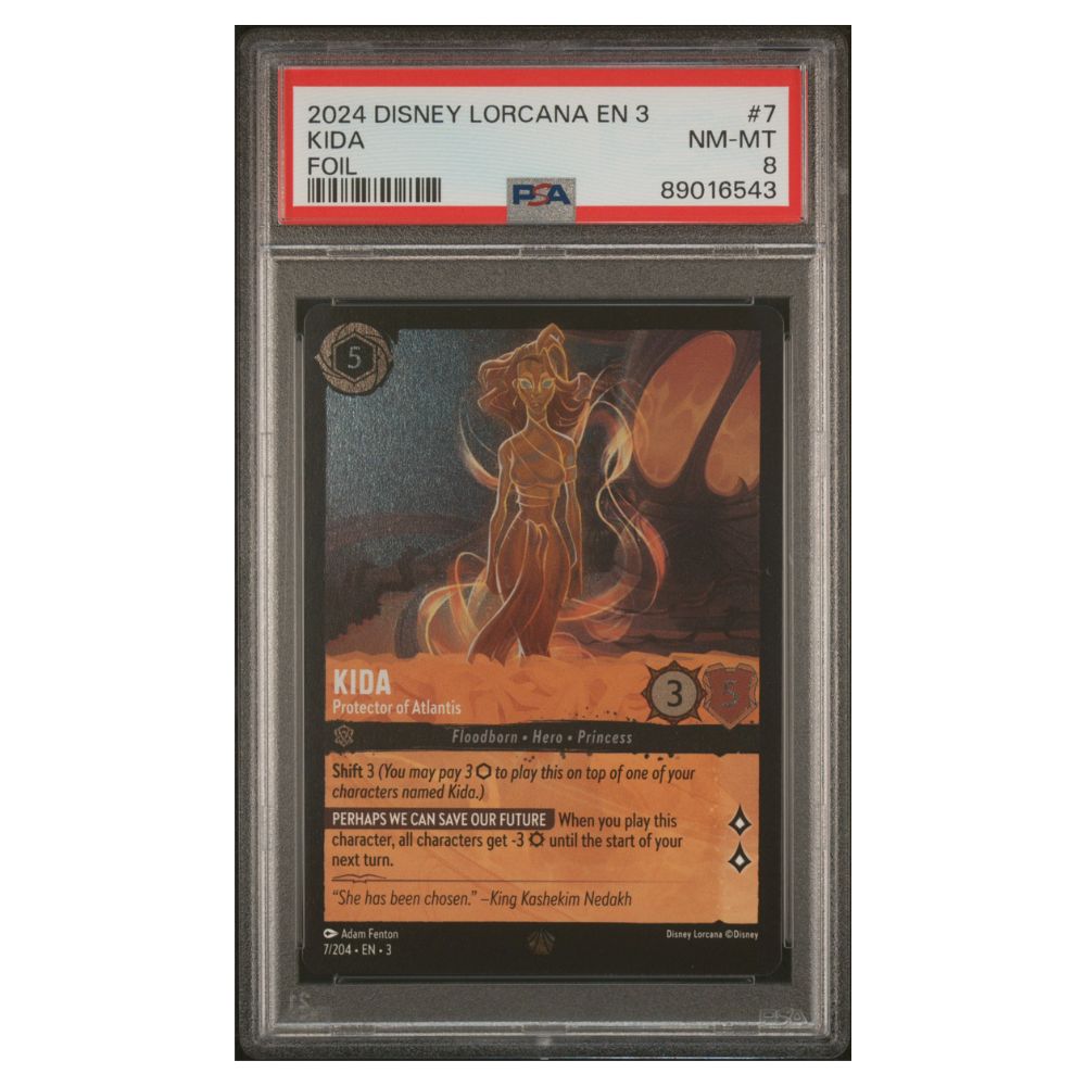 Kida - Protector of Atlantis Legendary Foil PSA 8 Disney Lorcana TCG Cardtreasure.ch Kida - Protector of Atlantis Legendary Foil PSA 8 Disney Lorcana TCG Cardtreasure.ch