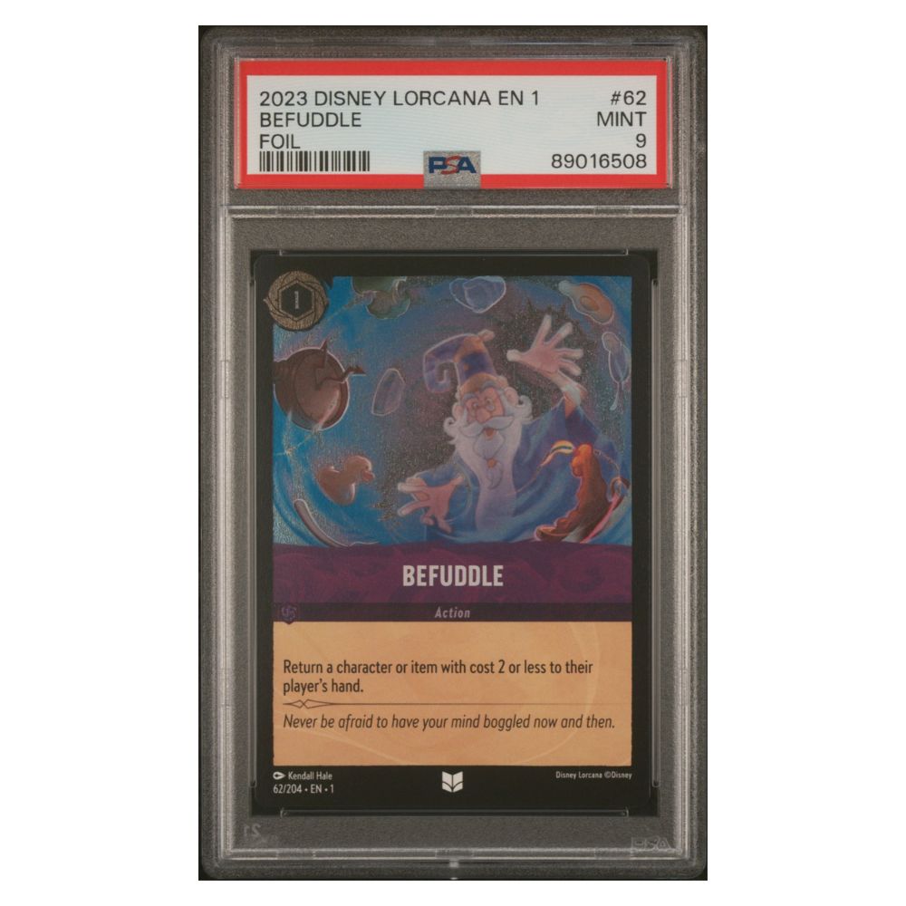 Befuddle Foil Pre Errata Card PSA 9 Disney Lorcana TCG Cardtreasure.ch Befuddle Foil Pre Errata Card PSA 9 Disney Lorcana TCG Cardtreasure.ch