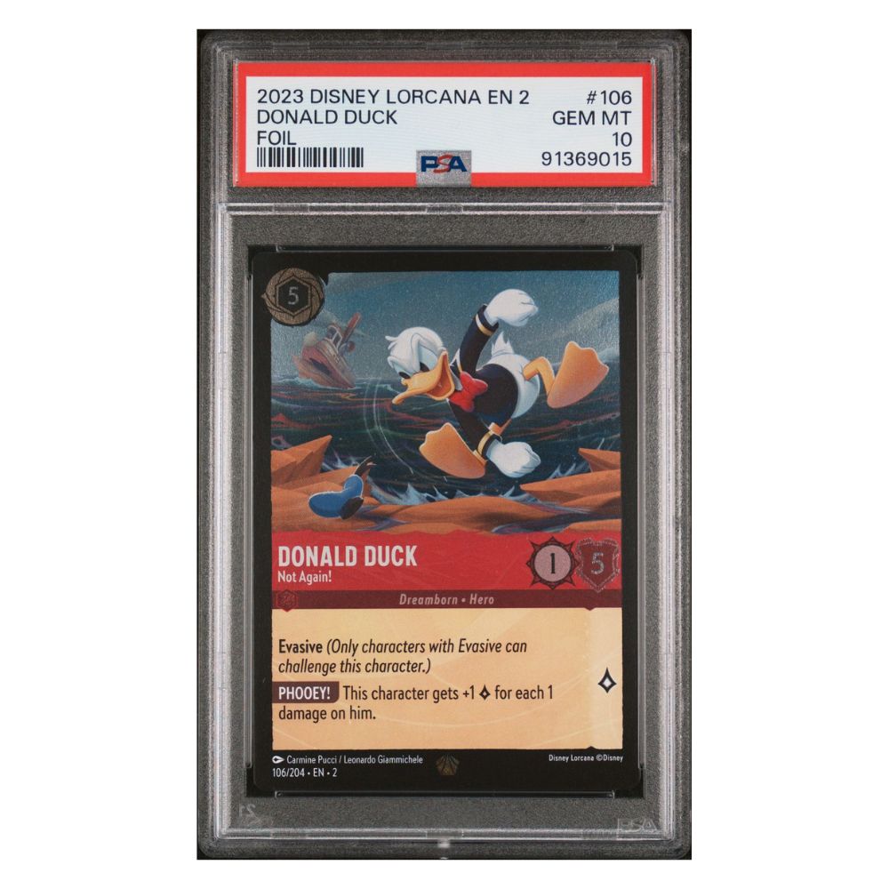Donald Duck - Not Again! Legendary Foil PSA 10 Disney Lorcana 2023 Cardtreasure.ch Donald Duck - Not Again! Legendary Foil PSA 10 Disney Lorcana 2023 Cardtreasure.ch