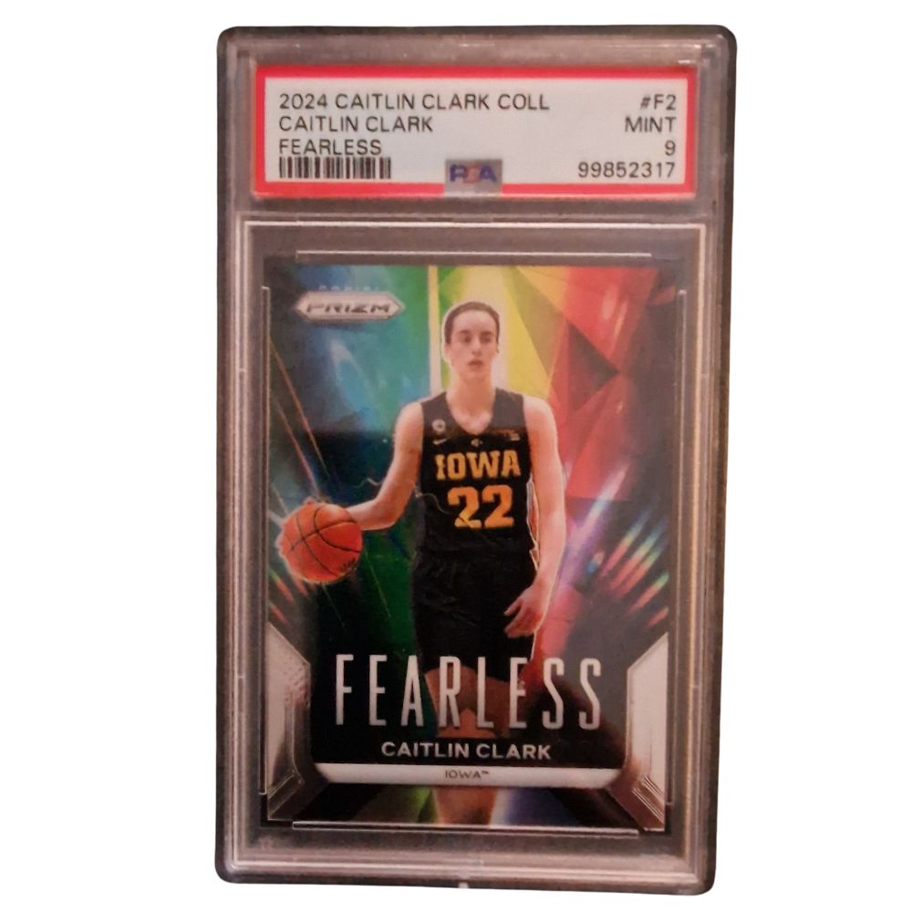 Caitlin Clark Fearless Rookie Panini Prizm PSA 9