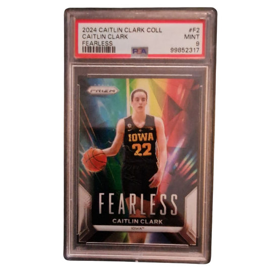 Caitlin Clark Fearless Rookie Panini Prizm PSA 9