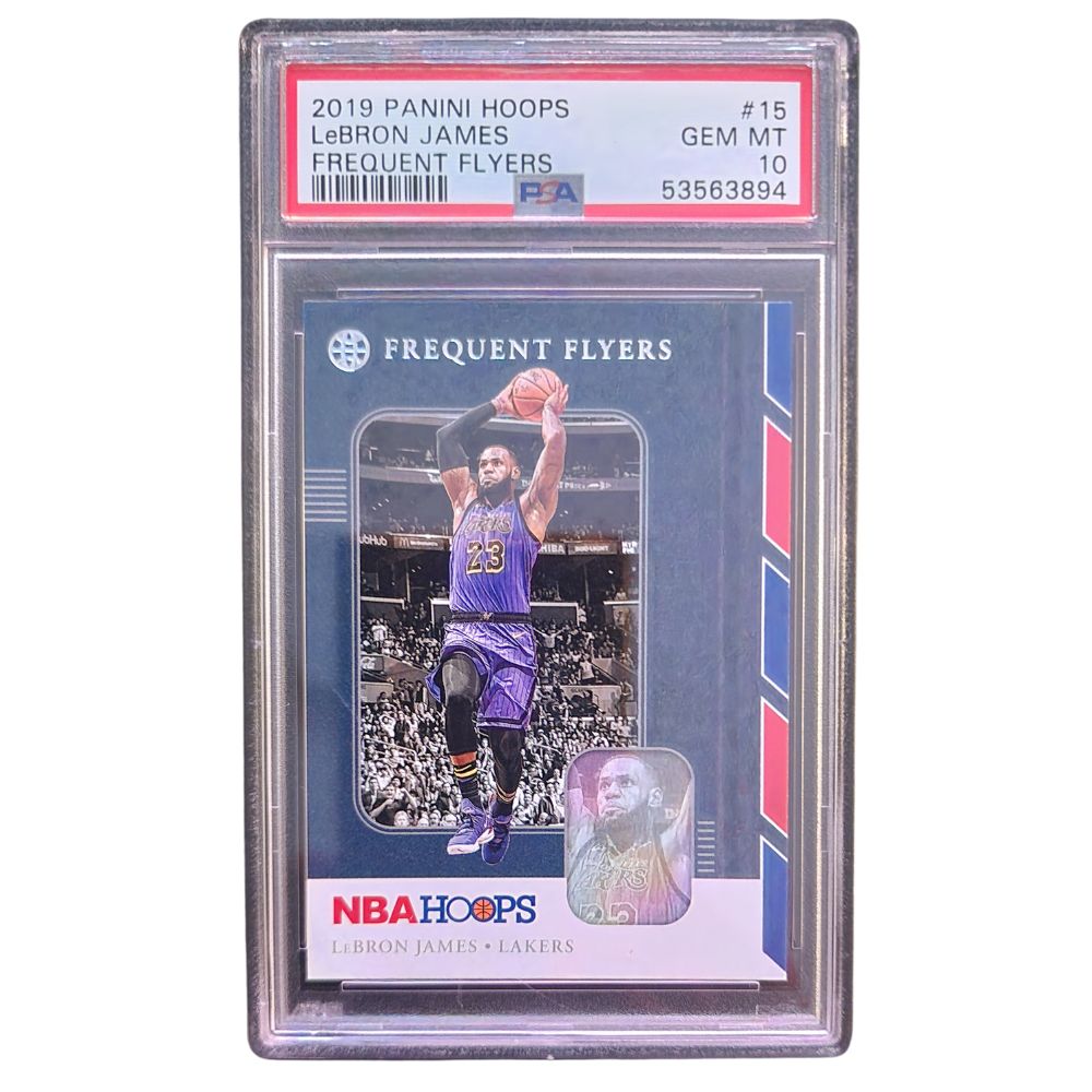 Lebron James Frequent Flyers Panini Hoops 2019 PSA 10