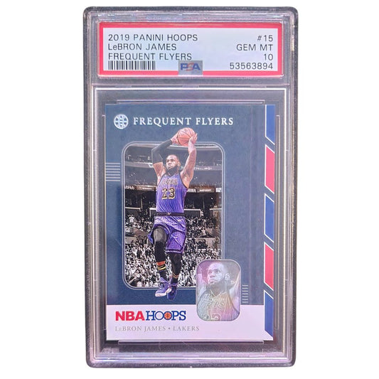 Lebron James Frequent Flyers Panini Hoops 2019 PSA 10