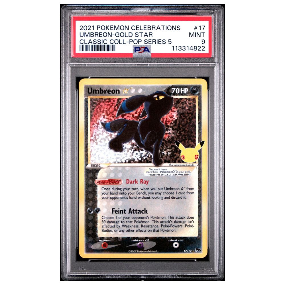 umbreon gold star pokemon card Umbreon ☆ Gold Star – Celebrations Classic Collection 2021 – PSA 9 – Cardtreasure.ch