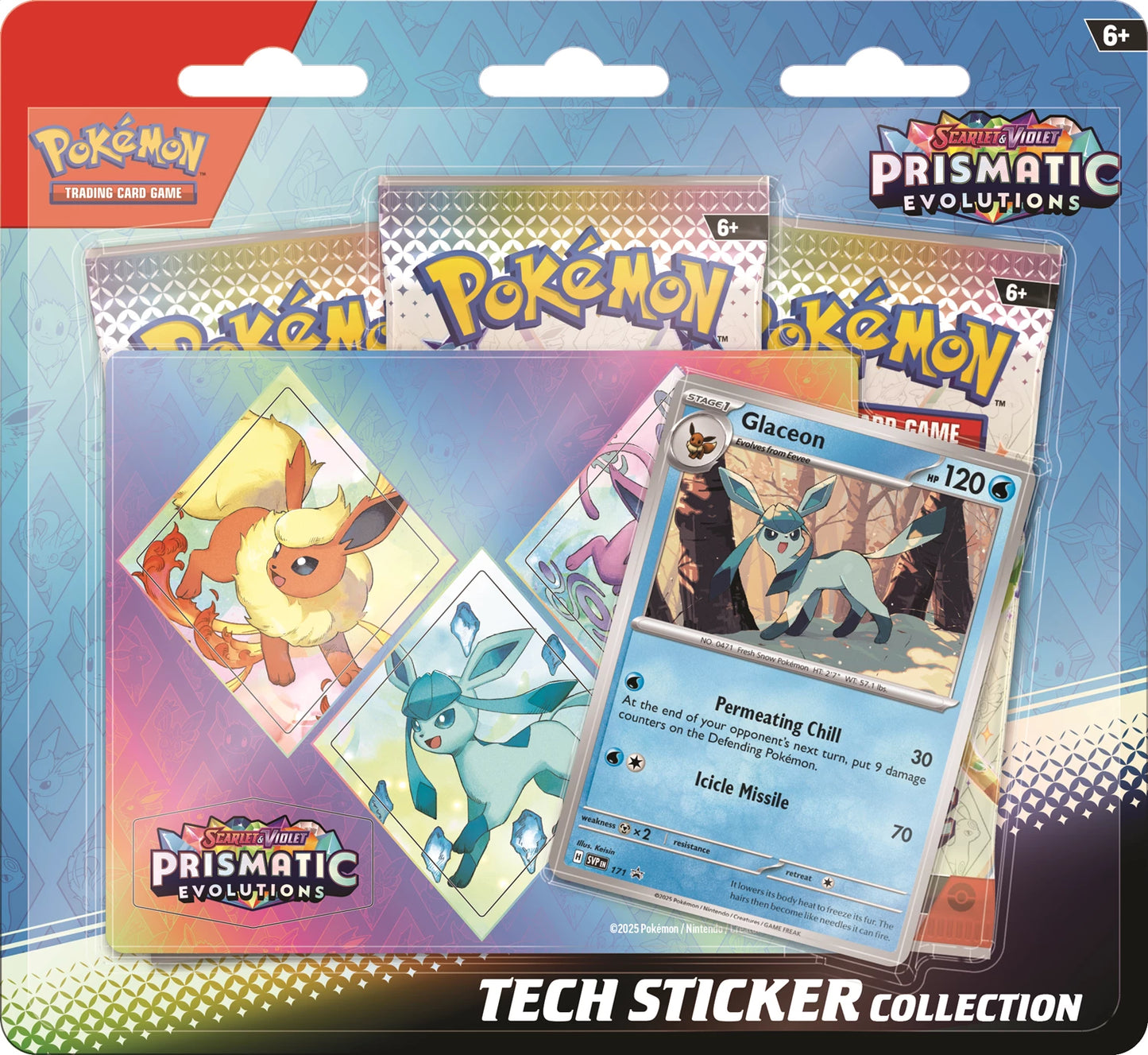Collection d'autocollants techniques Évolutions Prismatiques Pokémon JCC Scarlet & Violet SV08.5