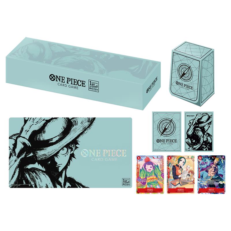 Sealed One Piece TCG products collection featuring premium card collections, accessories and limited edition items