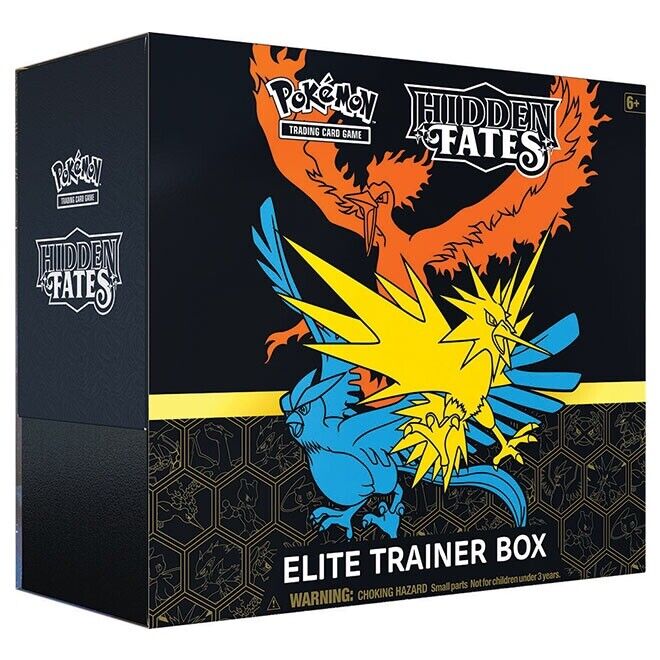 Pokémon Hidden Fates Elite Trainer Box representing the Elite Trainer Box Collection page
