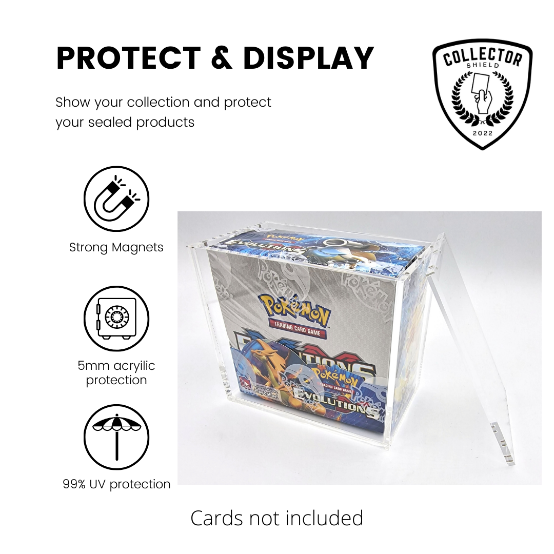 Pokemon Protector Case Clear Acrylic Display Case With Magnetic Lid For Pokemon TCG English Booster Box - Perfect Fit Protection Pokemon Booster Box Case Pokemon Protector Case Clear Acrylic Display Case With Magnetic Lid For Pokemon TCG English Booster Box - Perfect Fit Protection Pokemon Booster Box Case