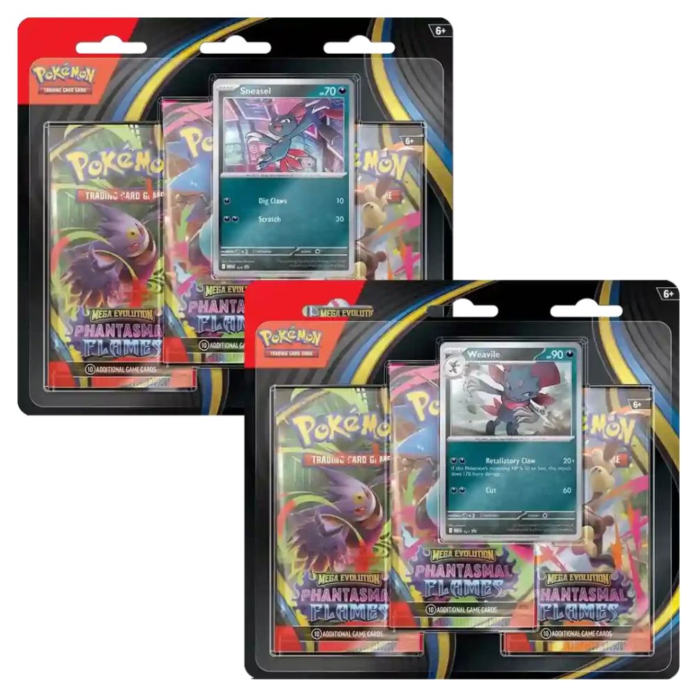 Official Pokémon TCG 3‑Pack Blister from Phantasmal Flames – Collectible Trading Card Game