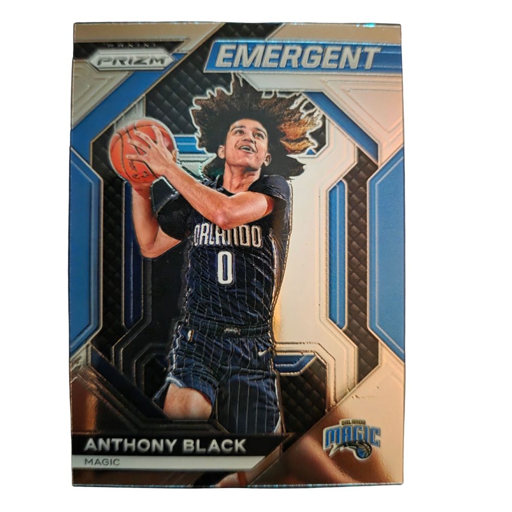 Front of Anthony Black 2023-24 Panini Prizm Emergent #3 rookie insert in Near Mint condition