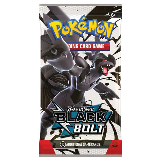 Pokémon trading card game pack featuring Black Bolt on a white background