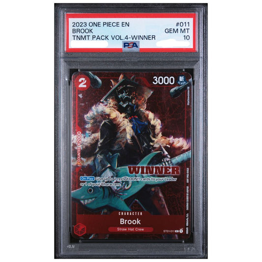 PSA 10 Brook Winner promotional card from One Piece Tournament Pack Vol.4