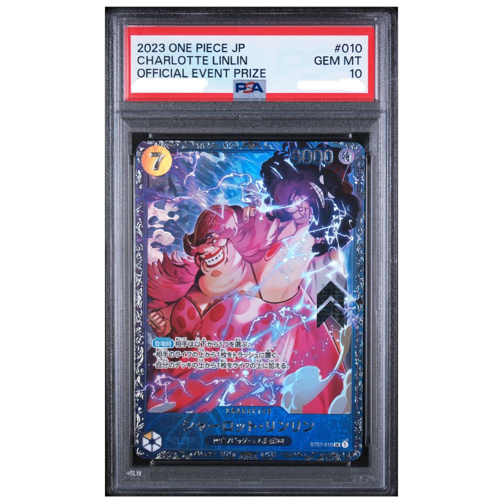 PSA 10 Charlotte Linlin Official Event Prize promotional card from the 2023 Japanese One Piece Promos series