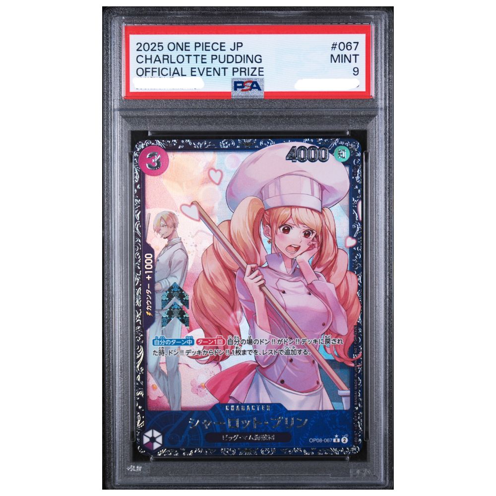 Charlotte Pudding Official Event Prize PSA 9 graded One Piece Japanese Promos card front