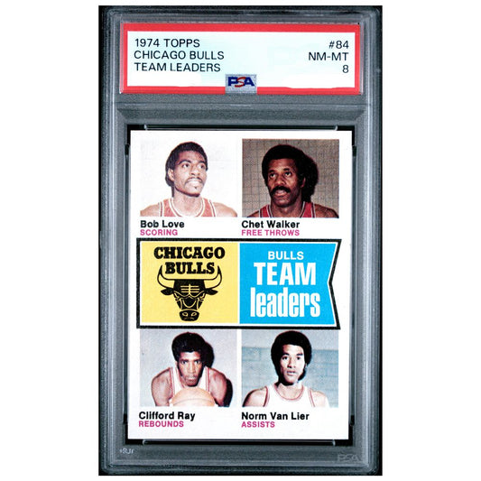 Chicago Bulls Team Leaders Topps 1974 PSA 8 84