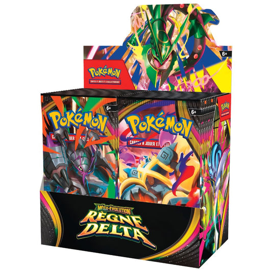 French Pokemon Mega Evolution Delta Reign ME06 Booster Box containing 36 booster packs.