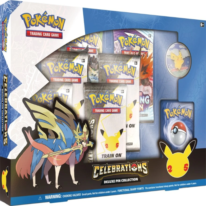 Official Pokémon TCG Deluxe Pin Collection – Celebrations Trading Card Game Box