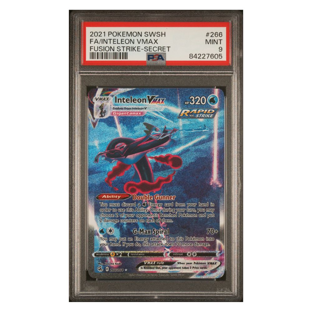 2021 Pokémon SWSH Inteleon VMAX Fusion Strike #266 - PSA 9