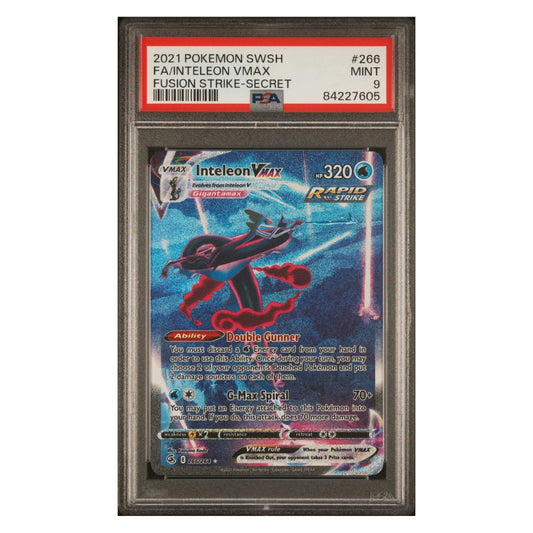 2021 Pokémon SWSH Inteleon VMAX Fusion Strike #266 – PSA 9