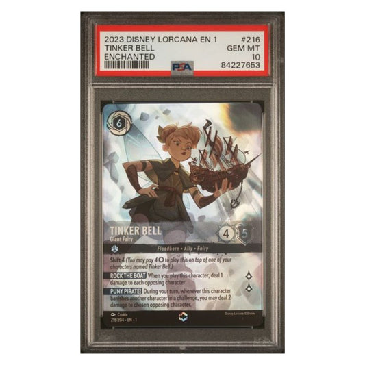 2023 Lorcana Tinker Bell Giant Fairy PSA 10 - #216/204 EN 1 Enchanted