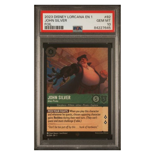 Disney Lorcana John Silver Alien Pirate Foil #82 - PSA 10 Gem Mint