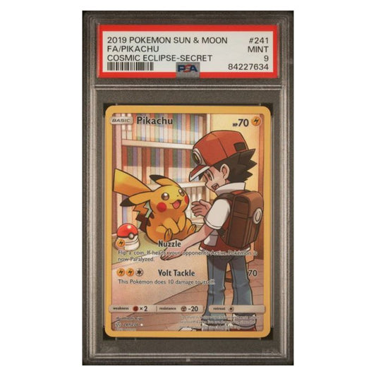 2019 Pokémon Cosmic Eclipse Pikachu Secret #241 - PSA 9 Mint Condition