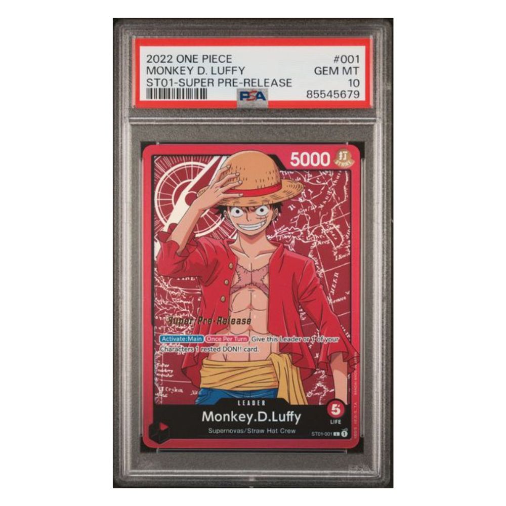 Monkey D Luffy Super Pre-Release One Piece ST01  PSA 10