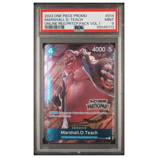 Marshall D. Teach - Pack de participation régionale en ligne Vol.1 PSA 9 Mint 2023 One Piece Promos #014