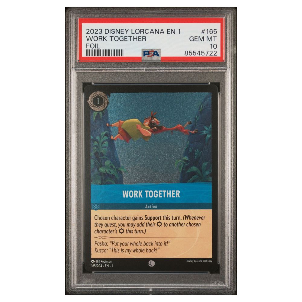 Zusammenwirken Folie Pre Errata Disney Lorcana TCG PSA 10 Gem mint