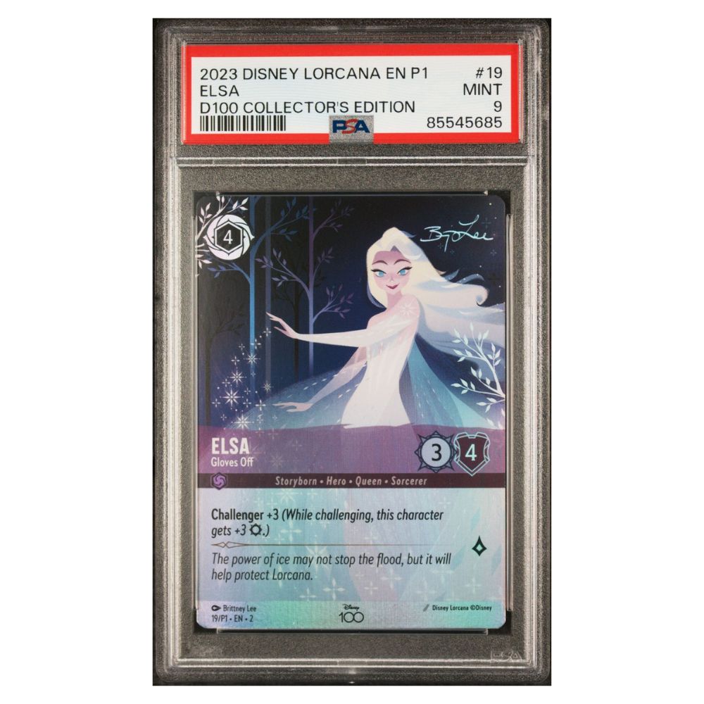 Elsa - Gloves Off Disney100 Coffret Édition Collector - PSA 9 Mint 2023 Disney Lorcana FR Promo