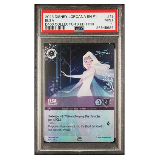 Elsa - Gloves Off Disney100 Collector's Edition Gift Set - PSA 9 Mint 2023 Disney Lorcana EN Promo