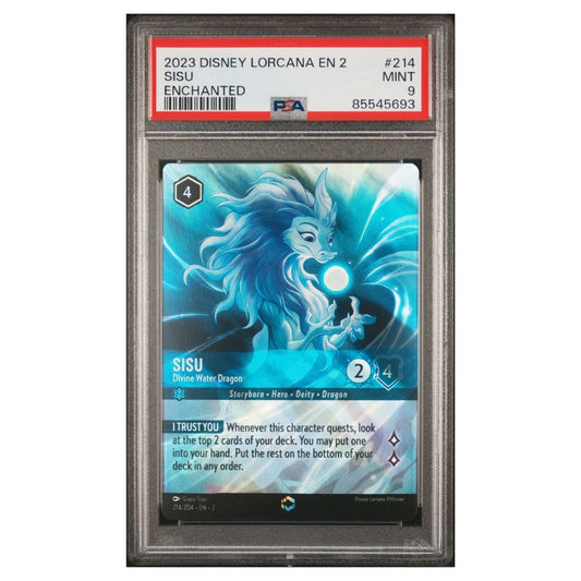 Sisu Divine Water Dragon Enchanted PSA 9 2023 Lorcana Rise of the Floodborn #214