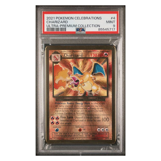 Glurak-Metallkarte 2021 Pokémon Celebrations Ultra Premium PSA 9 – seltenes Sammlerstück