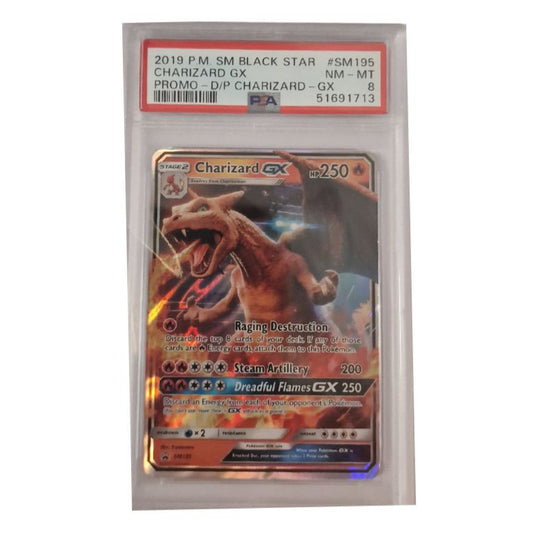 2019 Pokemon Charizard GX SM195 Black Star Promo Sun & Moon - PSA 8