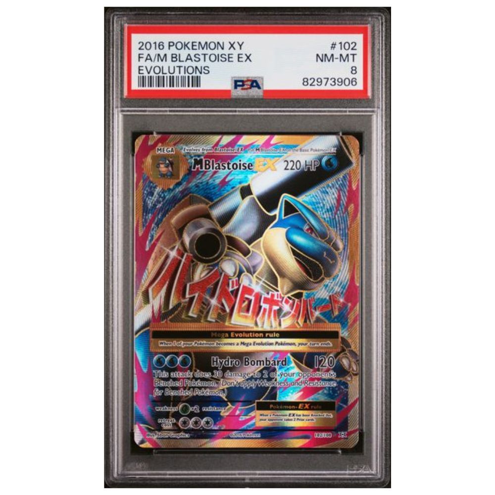 M Blastoise EX Full Art Holo Rare - XY Evolutions PSA 8 NM-MT Anglais