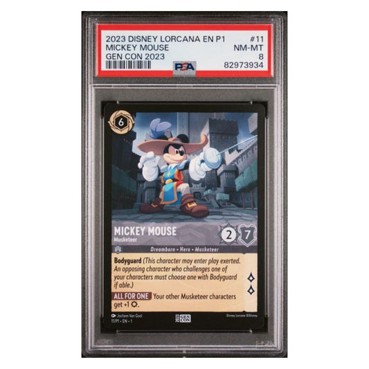 Disney Lorcana Mickey Mouse Musketeer Gen Con 2023 Promo PSA 8