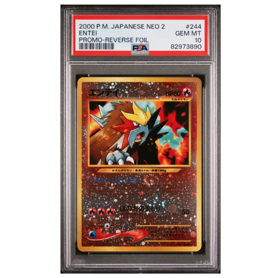 2000 Pokémon NEO 2 Promo Entei #244 Reverse Foil - Japonais - PSA 10 Gem Mint