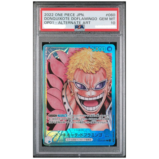 Donquixote Doflamingo OP01-060 Alternate Art Japanese Romance Dawn graded PSA 10 Gem Mint
