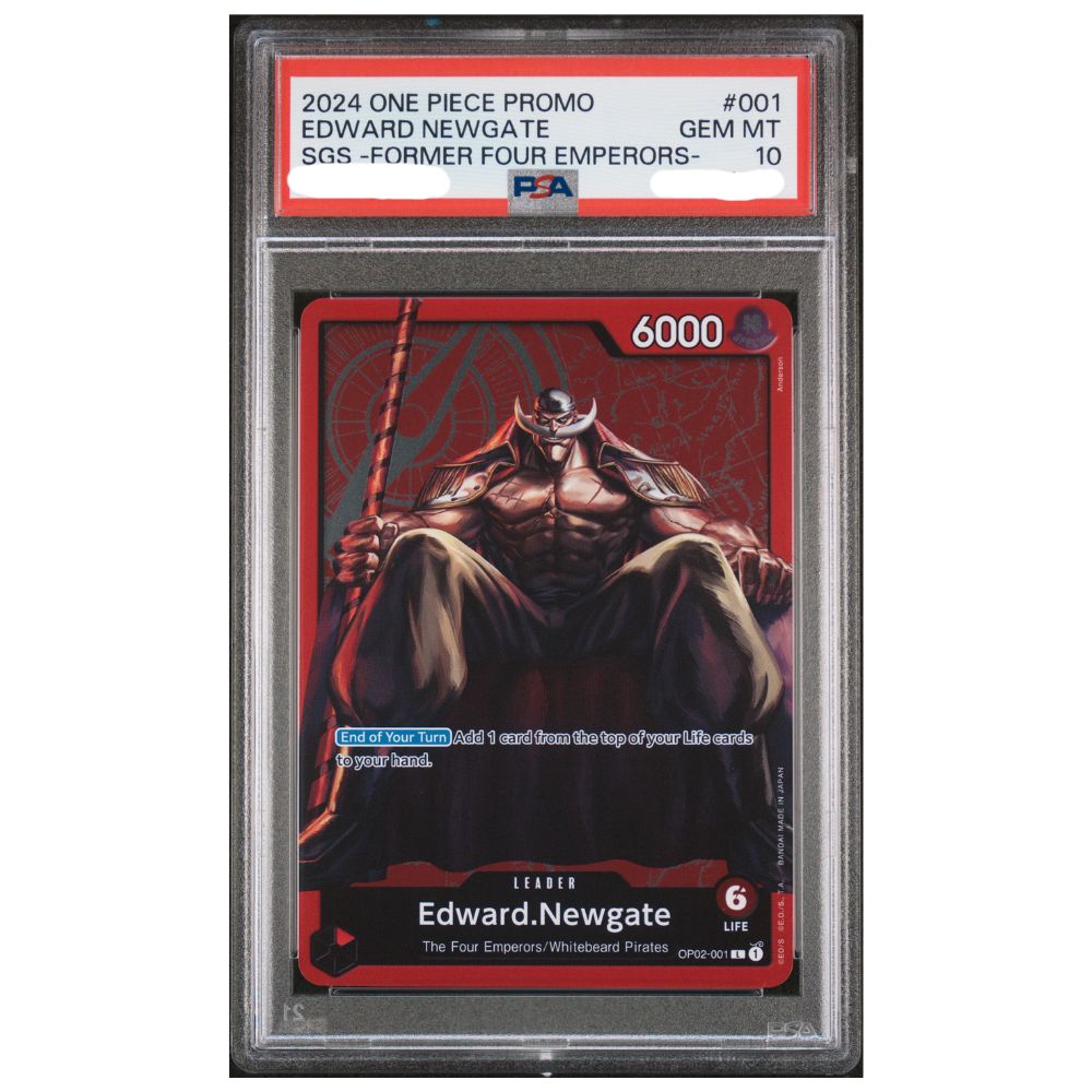 Official One Piece TCG Edward Newgate Former Four Emperors PSA 10 promo graded card collectible